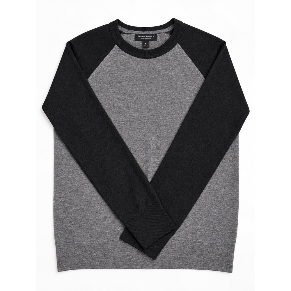 Banana Republic Men Merino Wool Pullover Sweater Grey M Winter Preppy Layers